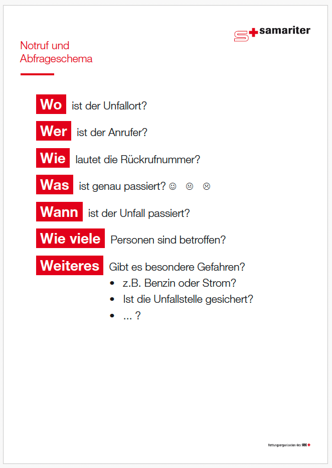 Notruf und Abfrageschema