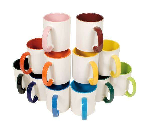 Tasse weiss, Innen farbig