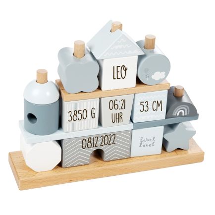 Holz Stapel- und Steckspiel personalisiert